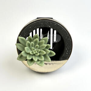 BATH & BODY WORKS SUCCULENT PLANTER CAR VISOR CLIP WITH RUBERY TEXTURE LEAFS NEW